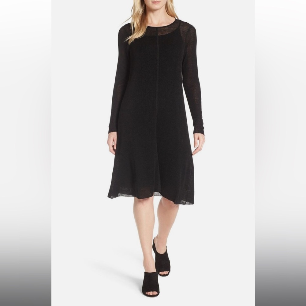 Eileen Fisher black sweater dress XL NWT
